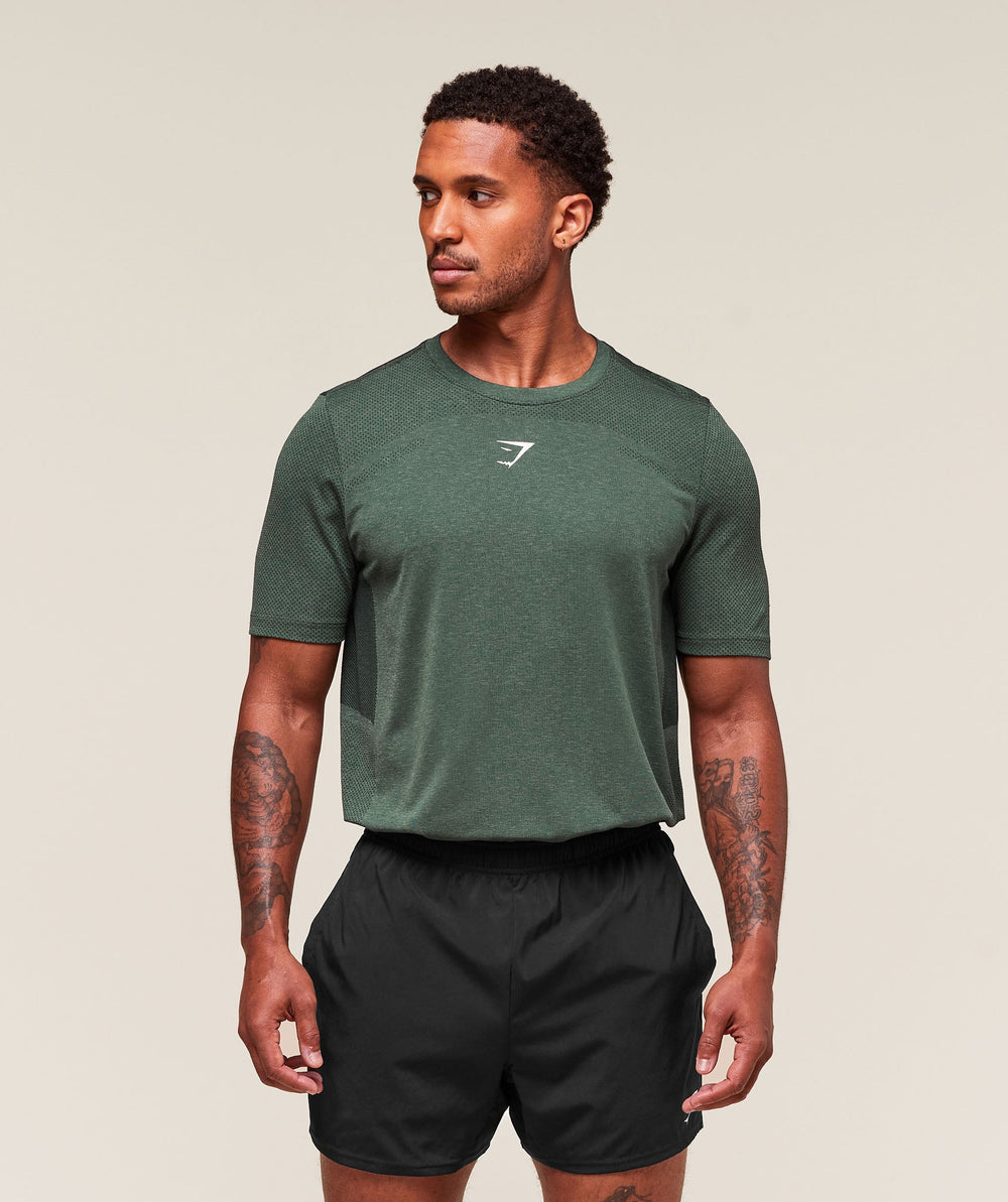 Lightweight Seamless T-Shirt - Chalk Green/Base Green