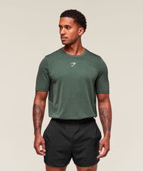 Lightweight Seamless T-Shirt - Chalk Green/Base Green