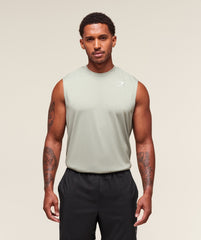 Oversized Performance Tank - Stone Grey