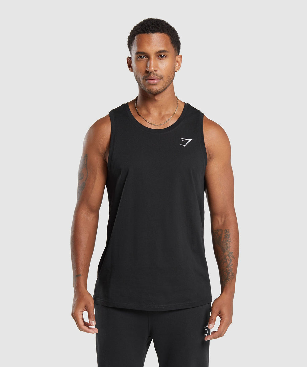 Crest Cotton Tank - Black