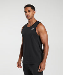 Crest Cotton Tank - Black
