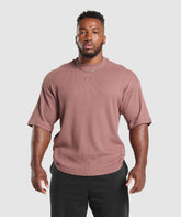 Waffle Oversized T-Shirt - Brick Brown