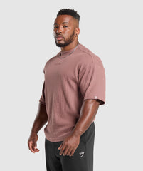 Waffle Oversized T-Shirt - Brick Brown