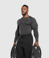 Geo Animal Seamless Long Sleeve T-Shirt - Onyx Grey/Black
