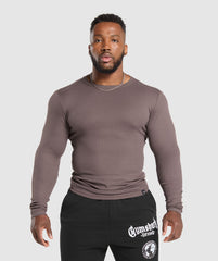 Ribbed Long Sleeve T-Shirt - Steel Purple