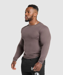 Ribbed Long Sleeve T-Shirt - Steel Purple