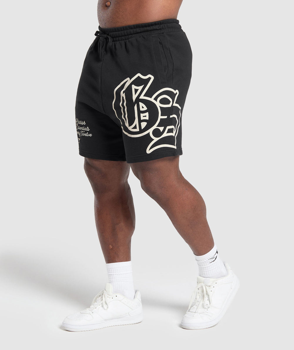 Varsity Graphic Shorts - Black