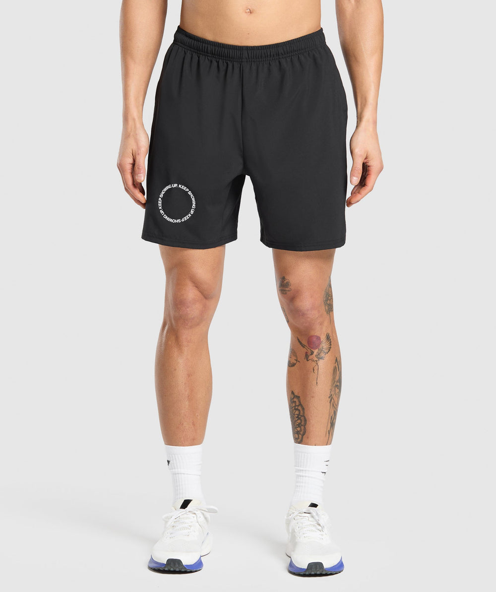 Keep Showing Up 7" Shorts - Black