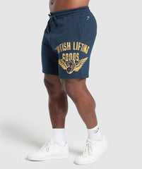 British Lifting Goods Graphic Shorts - Navy
