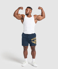 British Lifting Goods Graphic Shorts - Navy