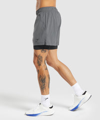 Sport 5" 2 in 1 Shorts - Dark Grey/Black