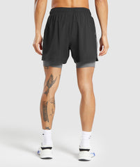 Sport 5" 2 in 1 Shorts - Black/Dark Grey