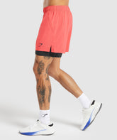 Sport 5" 2 in 1 Shorts - Tropical Pink/Black