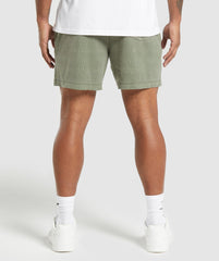 Heavyweight Ribbed Shorts - Unit Green