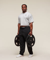Legacy Cropped Short Sleeve Crew - Light Grey Core Marl