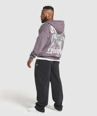Doberman Graphic Hoodie - Brushed Purple