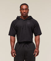 Legacy Short Sleeve Crop Hoodie - Black