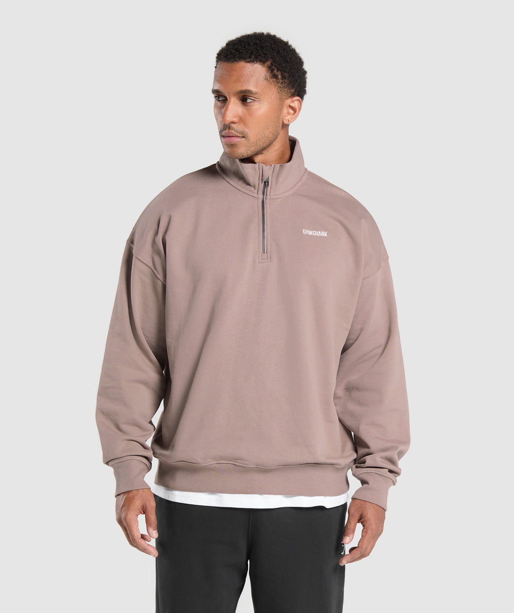 Rest Day Sweats 1/4 Zip - Powder Mauve