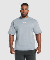 Heavyweight Rib Short Sleeve Crew - Denim Grey
