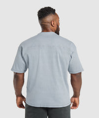 Heavyweight Rib Short Sleeve Crew - Denim Grey