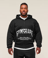 Collegiate Script Zip Up Hoodie - Black/White