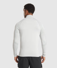 Apex Seamless 1/4 Zip - Light Grey/Medium Grey