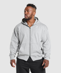 Power Zip Up Hoodie - Light Grey Core Marl