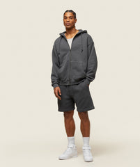 everywear Relaxed Zip Hoodie - Black