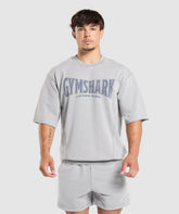 Heritage Washed Short Sleeve Crew - Denim Grey