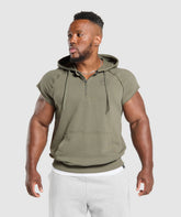 Legacy 1/4 Zip Cap Sleeve Hoodie - Base Green