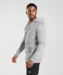 Crest Zip Up Hoodie - Light Grey Marl