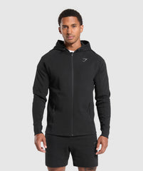 Interlock Tech Zip Up Hoodie - Black