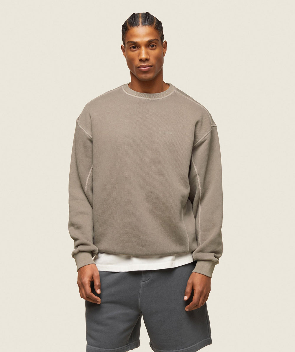 everywear Relaxed Stitch Sweatshirt - Linen Brown
