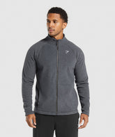 Fleece Zip Through Jacket - Black/Graphite Grey
