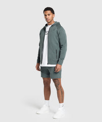 Interlock Tech Zip Up Hoodie - Slate Teal