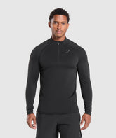 Apex Seamless 1/4 Zip - Black/Dark Grey