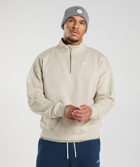 Rest Day Sweats 1/4 Zip - Pebble Grey
