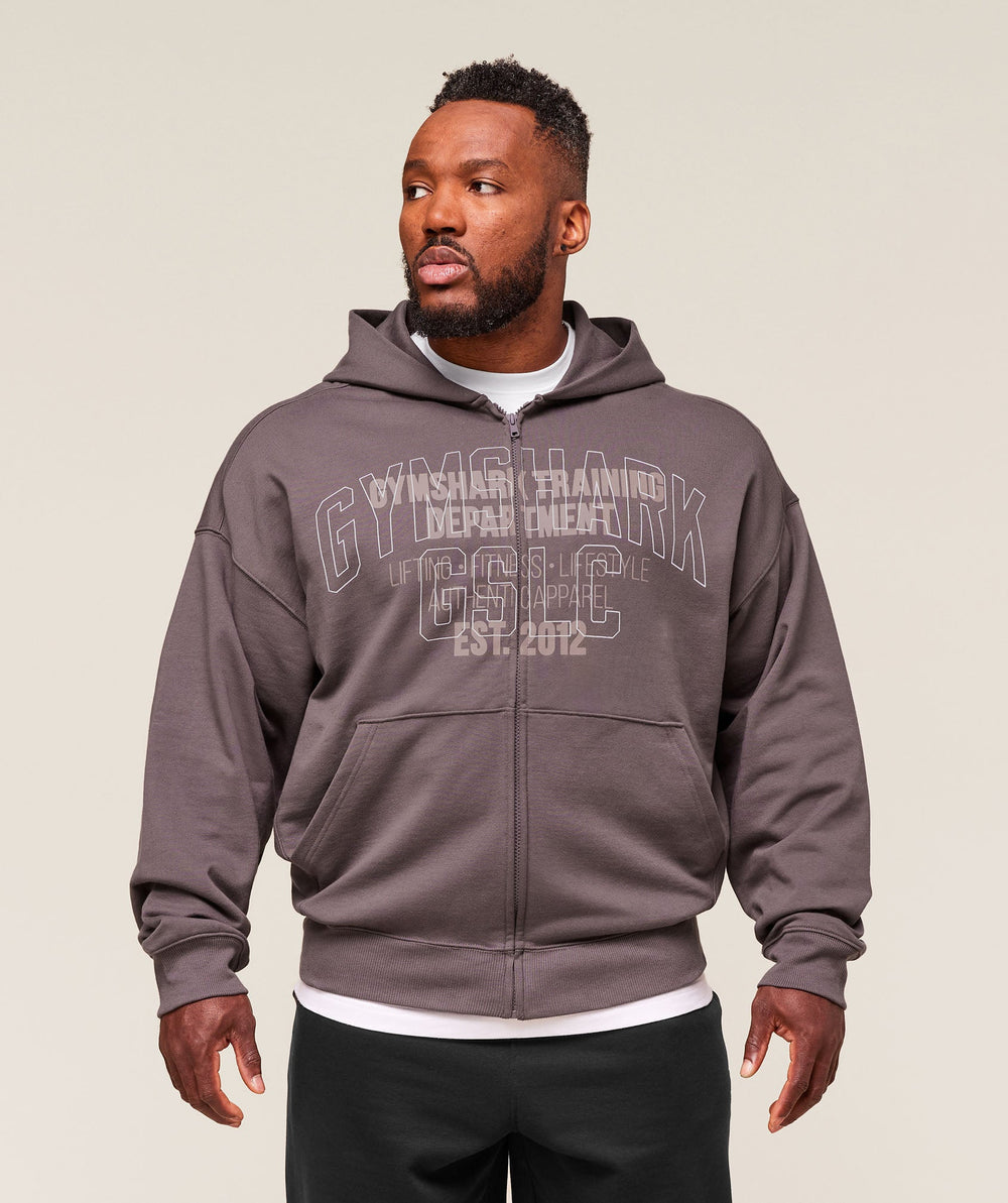 Authentic Apparel Zip Up Hoodie - Brushed Purple