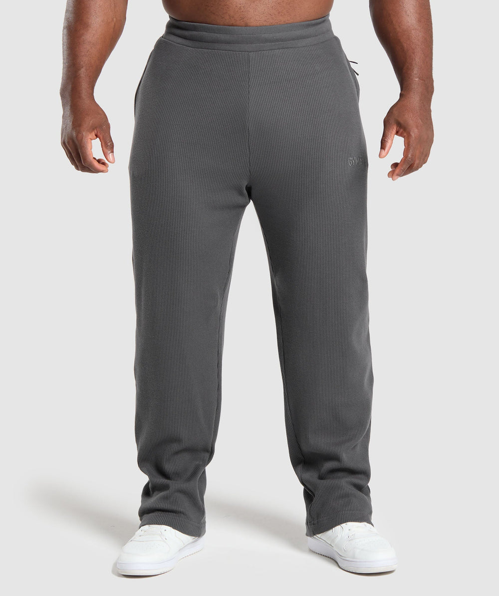 Waffle Straight Leg Joggers - Onyx Grey