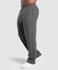 Waffle Straight Leg Joggers - Onyx Grey