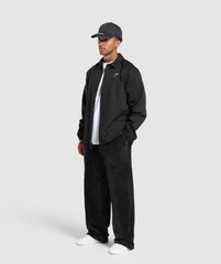 Knitted Straight Leg Joggers - Black