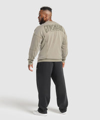 Heritage Washed Crew - Utility Green
