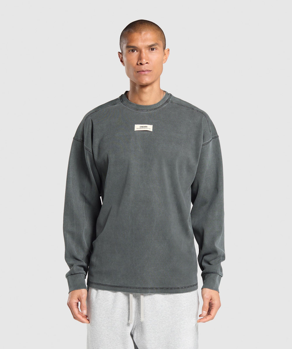 Heavyweight Rib Crew - Asphalt Grey