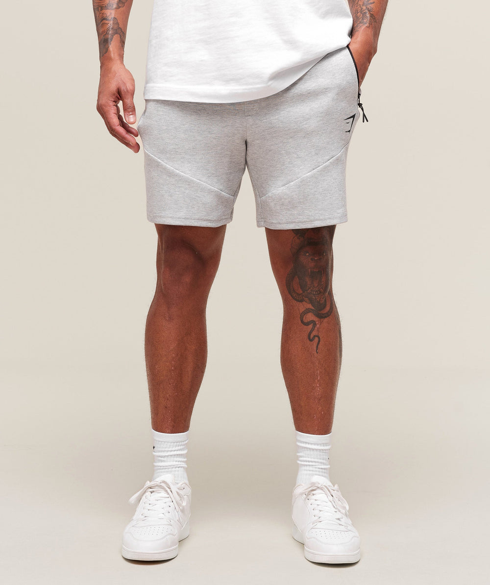 Interlock Tech 6" Shorts - Light Grey Core Marl