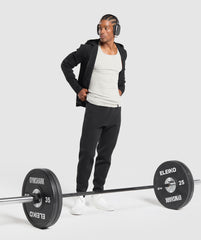 Flat Knit Joggers - Black
