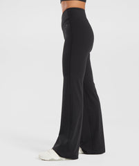 Crossover Flared Leggings - Black