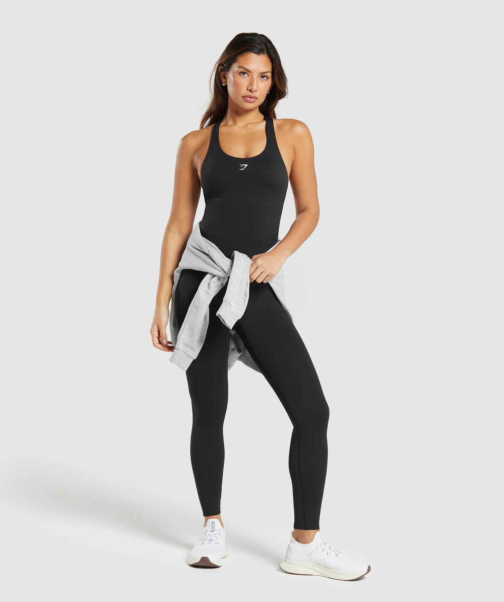 Everyday Racer Back Tank With Shelf - Black