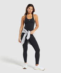 Everyday Racer Back Tank With Shelf - Black