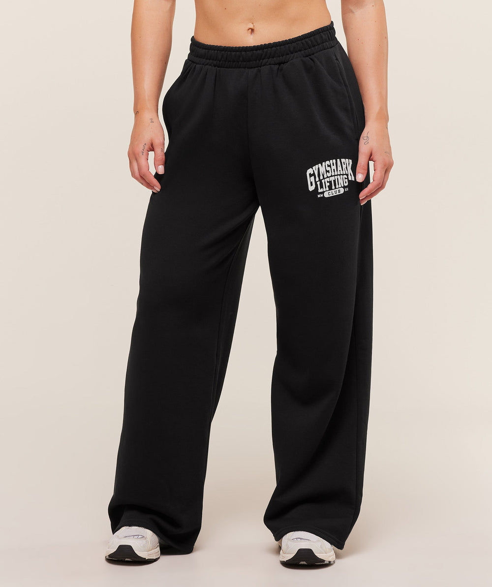 Lifting Club Graphic Straight Leg Joggers - Black
