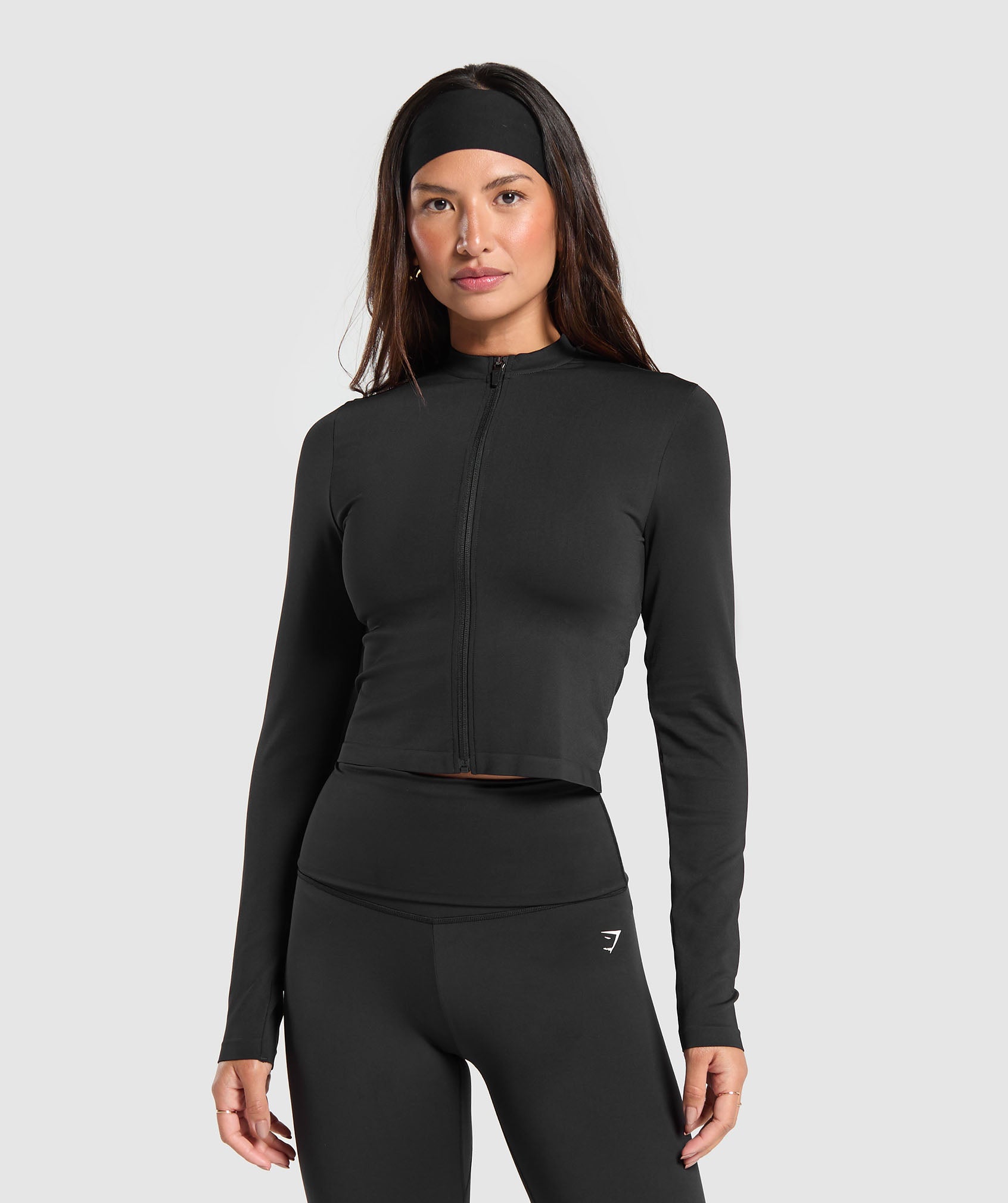 Everyday Seamless Zip Tracktop - Black